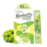 TEAZEN Shine Muscat - Té de kombucha, mezcla de bebida hidratante, sin azúcar, probióticos vivos y prebióticos, 10 barras, 1.7 onzas