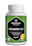 Vitamaze® Vitamina K2 MK-7 200 mcg Altamente Dosificada, Menaquinona, 180 Comprimidos per 6 Meses, Calidad Alemana, Suplementos Alimenticio sin Aditivos Innecesarios