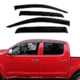 JHCHAN Deflectores de Viento Deflectores de Lluvia Negro Ahumado para Toyota Hilux Vigo 2004-2015, Hilux AN10 AN20 AN30 Doble Cabina deflectores de Ventana de Ajuste Externo